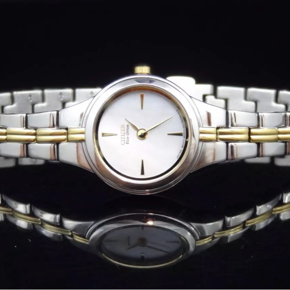 NWT Ladies Citizen EW9564-52D Eco-Drive Two Tone Stainless Steel Watch